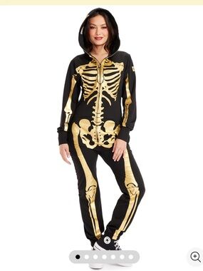 Tipsy elves women’s gold, black skeleton costume size medium